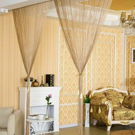 2 Pack Home Decor Sequin Curtain for Doorway,Door String Curtains,Closet Bedroom Blind Living Room Divider,Window Wall Panel Fringe Backdrops Sheer no Beads Beaded Decorative Crystal (Gold)