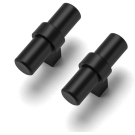 goldenwarm 30 Pack Black Cabinet Knobs Kitchen Cabinet Handles Dresser Drawer Pulls, T-bar Closet Knobs