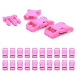'Set of 20 3/8 Paracord Bracelet PLASTIC BUCKLE/CLIP Closure (Click), Cords 29 mm x 15 mm, Colour: Pink – Brand Ganzoo