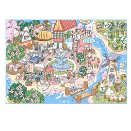 DIY 3D Stickers Kit for Adults & Kids - 4 Set Large Creative House Scene Stickers with with Spring, Summer, Autumn, Winter - Stress Relief Craft for Home Decor, Gift Idea, Fun Art Activity (XMPLUS)