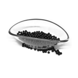 FlexiStore 100 x Beads without Hole Craft Decorative Beads Wax Beads Set 10 mm Black