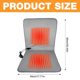 Heated Seat Cushion, Afenau 17 * 35.5In Heated Chair Pad with 3 Temperatures Levels, USB AC/DC Heated Chair Cover, Fast Heating Heated Seat Pad for Office Chair and Home