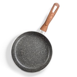 LAMEX | Sartenes Antiadherentes Profundo | Utensillos de Cocina | Ideal para tu Hogar & Cocina Integral | Stone 360° - 18 cm - Resistente 3.2 mm - Mangos Comfort Touch de Madera