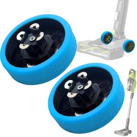 2PCS Replacement Wheel for Ryobi Cordless Stick Vacuum PCL720K / PBLSV716K, Silicone Replacement Wheels Accessory, Quiet and Non-Slip, Blue