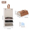 JRJRN Foldable Glasses Tray, 3 Slots, PU Leather, Foldable Sunglasses