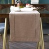 Exquisite Linen Fabric Exquisite Laser Cut Pattern Table Runner Beige
