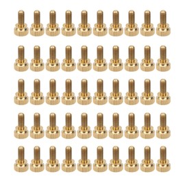 50Pcs Flat Knurled Thumb Screw Wring Round Head Pure Copper Non Slip Industrial Supplies(M5 x 12mm )