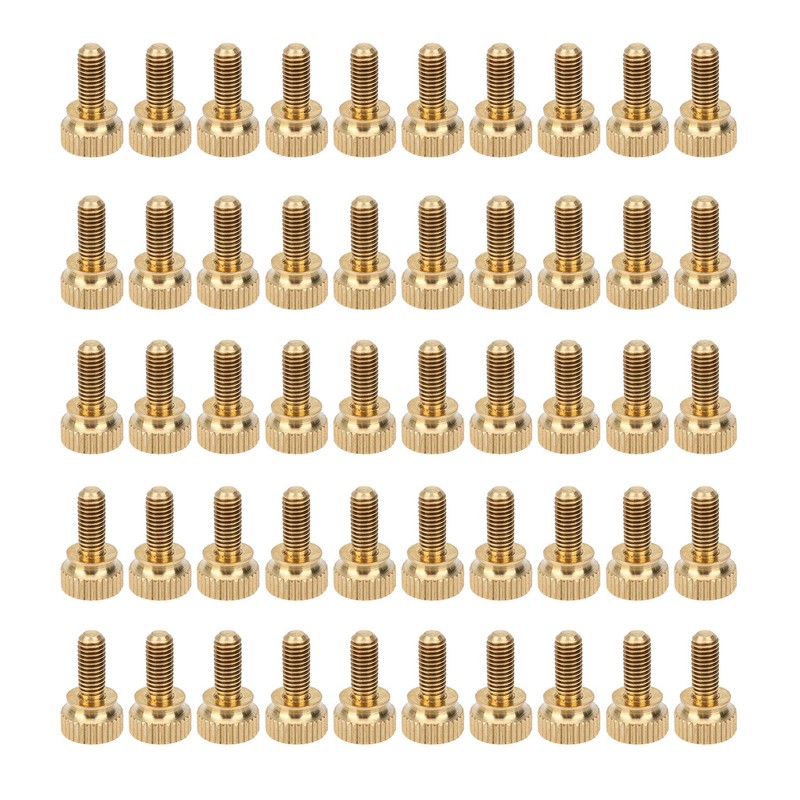 50Pcs Flat Knurled Thumb Screw Wring Round Head Pure Copper