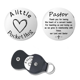 Thank You Pastor Keychain - Appreciation Gift for Women Men - Christmas Birthday Retirement Religious Church Anniversary Pocket Hug Token for Youth Pastors