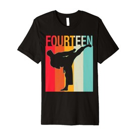 14th Birthday Gifts Karate Retro Taekwondo Martial Arts Boy Premium T-Shirt