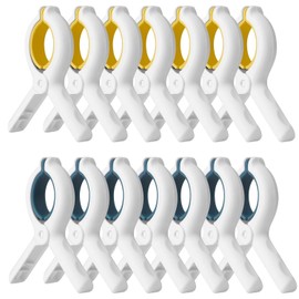 Extra Large Beach Towel Clips 12Pack Upgraded The Size of The Towel Clips for Beach Chairs and The Spring Strength of The Towel Clips for Beach Chairs Cruise Heavy Duty，Can be reused