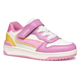 Geox Girls' J Washiba Girl A Trainers, Dk Pink Yellow