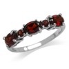Silvershake 1.8ct. 3 Stone Natural Garnet White Gold Plated 925