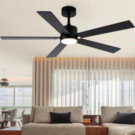 Vaczon Ceiling Fans with Lights and Remote 52 Inch Modern Ceiling Fan with 6 Speeds, Dimmable LED, Reversible Noiseless DC Motor, Two-Color Blades, Cooling Fan for Bedroom, Living Room, Dining Room