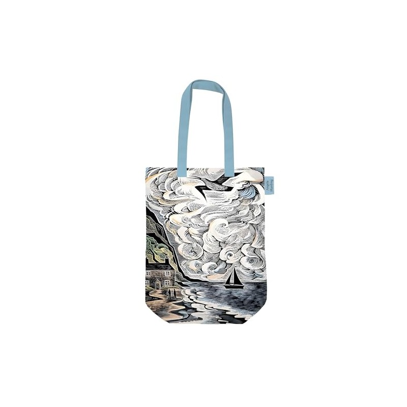 Cotton Tote Bag - Stormy Seaside Print by Angela Harding