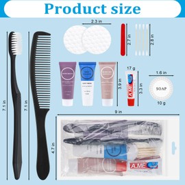 Toiletries Kits Bulk Disposable Travel Supplies, Personal Hygiene Care Essentials Men Women Trial Size Toiletry Sets Amenities for Hotel/Camping/ Charity/Homeless/Shelter/Relief 7 in 1 (5 Pack)