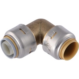 SharkBite Max 1/2 Inch x 1/2 Inch Polybutylene Transition 90 Degree Elbow, Push to Connect Brass Plumbing Fitting, PEX Pipe, Copper, CPVC, PE-RT, HDPE, UR4248A