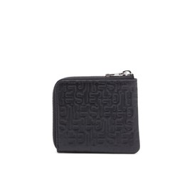 Diesel X09902PS200 Men's Bi-fold Wallet PC MONOGRAM BI FOLD COIN ZIP, Black