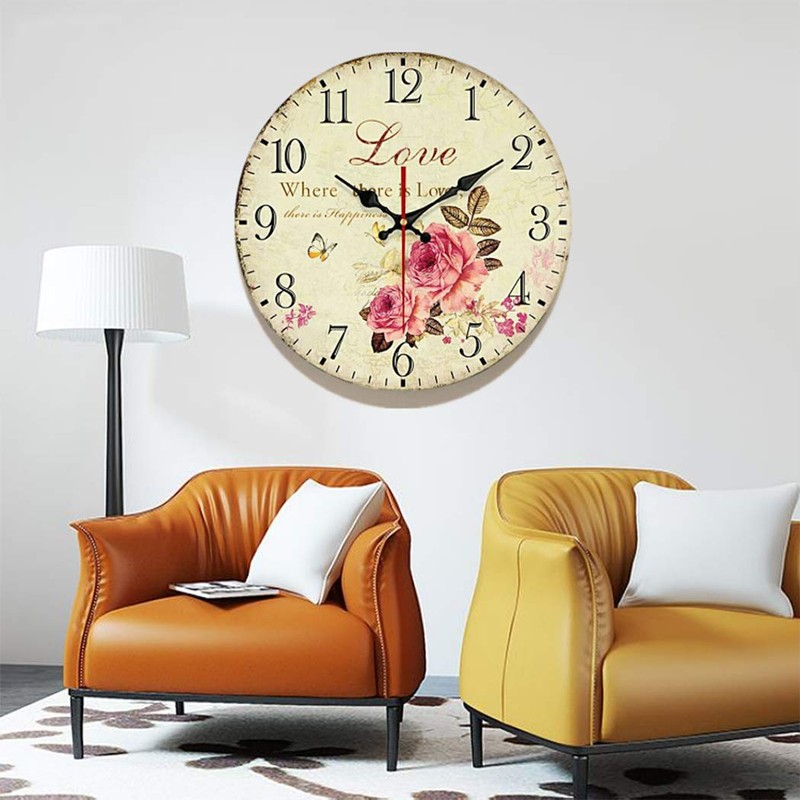 SWHONG Wall Clock Without Ticking Noises 10 Z0 LL/25.4 cm