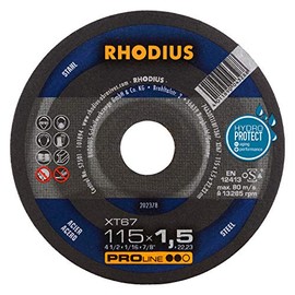 RHODIUS XT67 | Pack of 10 | Diameter 115 mm x 1.5 mm | Cutting Disc Metal | Made in Germany | for Angle Grinders, Steel, Iron, Carbide