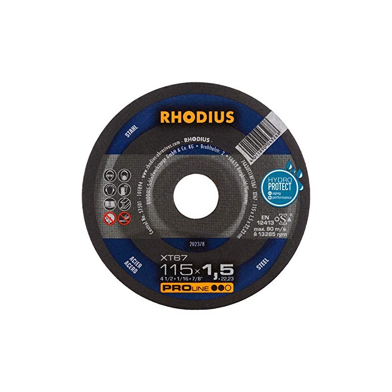 RHODIUS XT67 | Pack of 10 | Diameter 115 mm