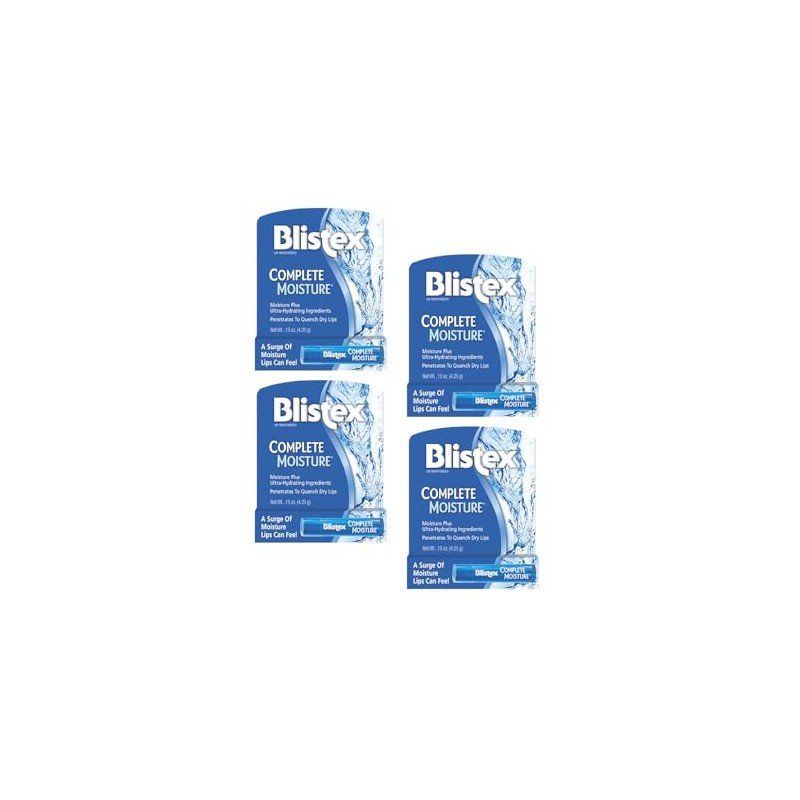 Blistex Bálsamo labial hidratante completo, paquete de 4