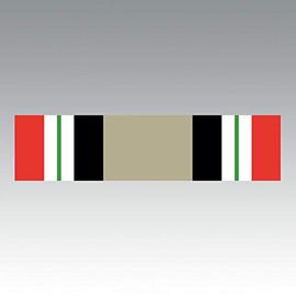 ICM Iraq Campaign Medal Service Ribbon - Color Sticker - Decal - Die Cut - Size: 1.25" x 0.31"