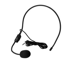 Tbest Microphone + Dummy Headset, 3.5 mm Microphone Audio Microphone 3.5 mm Head Mounted Wired Microphone Condenser MIC for Voice Amplifier Speaker