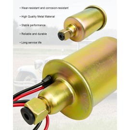 AUGREX Universal 6 Volt Electric Fuel Pump with Installation Kit, Inline Type 5-8 PSI 5/16 Inlet & Outlet Fit for Carbureted Models E8011 SP1124