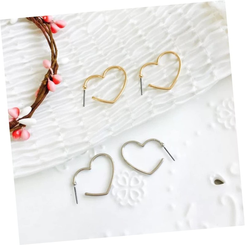 Healeved Fashionable Heart Shape Love Earrings for Women Chic Ear