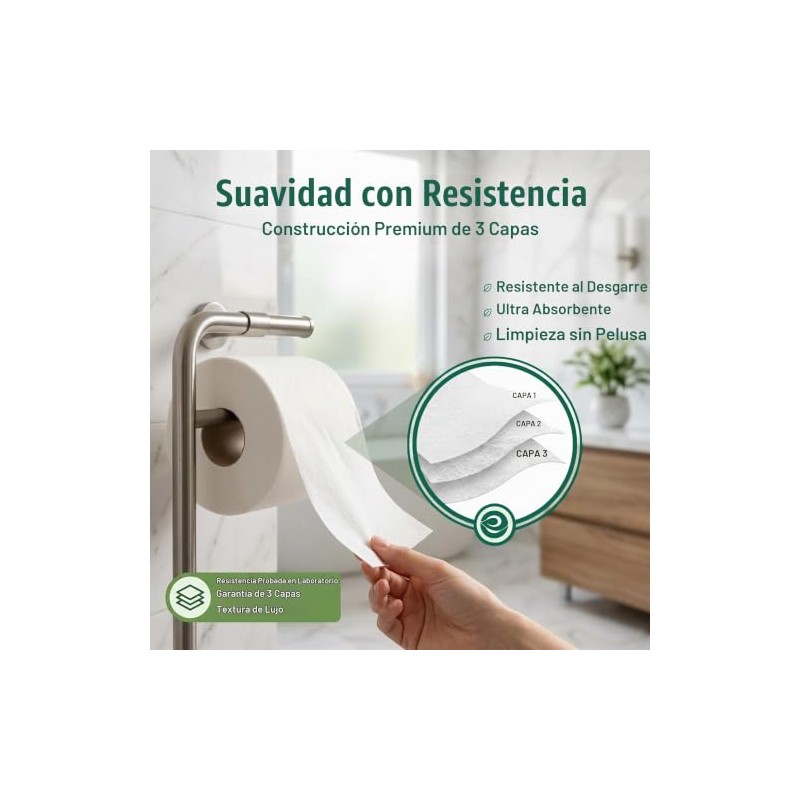 Papel higinico ECO SOUL de bamb de 3 capas, 12