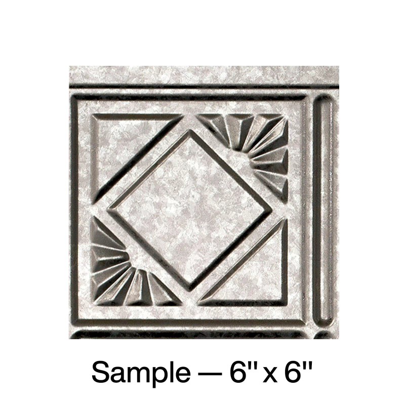 Fasade 18in x 24in Rib Backsplash Panel - Galvanized Steel,