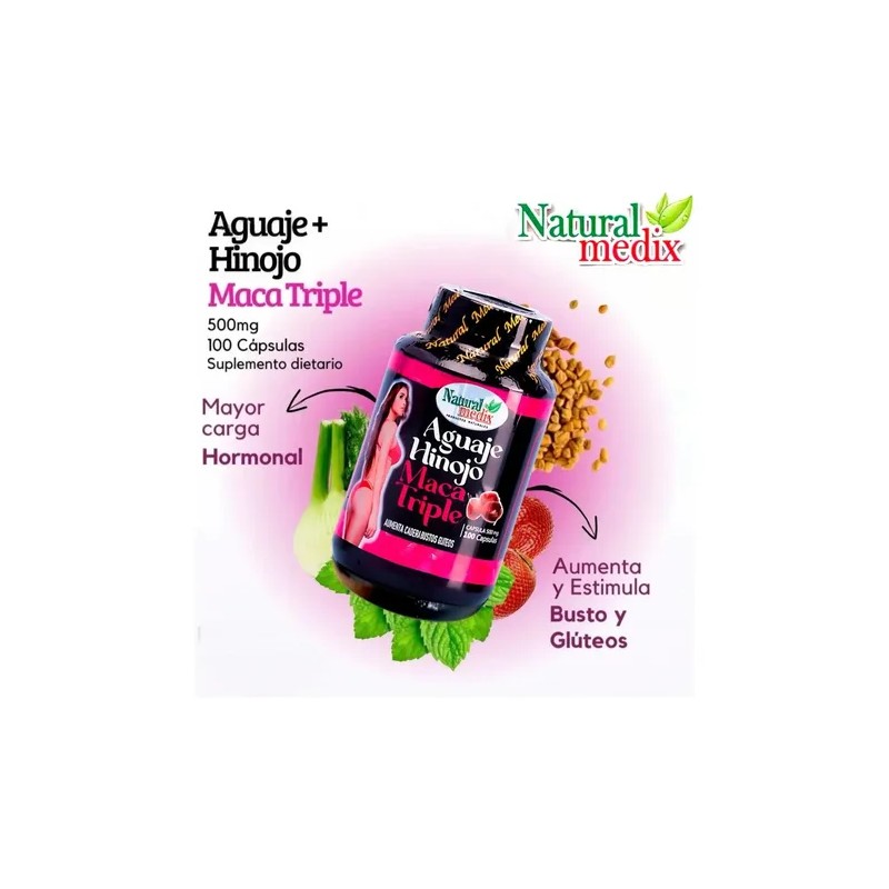 Natural Medix Aguaje Hinojo Maca Triple 100 Cápsulas