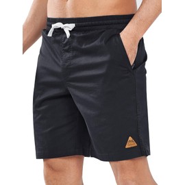 NORTHYARD Men's Casual Shorts-Cotton 9" Golf Work Summer Beach Hiking Shorts with Pockets Black L