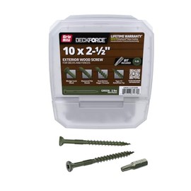 Grip-Rite GRDF212STGR5 DeckForce #10 x 2-1/2" Nano Coated Wood Screws, Green, 5lb Box