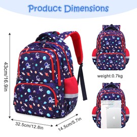 decalsweet School Backpack Teenager with Chest Strap, Casual Children's Backpack with Reflective Stripes, Large Capacity and Lightweight Backpack Children, Children's Backpack Girls Boys for School