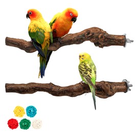 Hreaiaps Set of 2 Natural Grape Perch Parrot Nail Sharpener Perch Nail Sharpener Bird Stand Branches Parakeet Toy Chew Toy Bird Supplies Bird Rest Place Parrot Perch Balance Practice Toy Stress