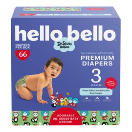 Hello Bello Dr. Seuss Babies Premium Diapers, Size 3, 66 Count: Softness & Protection for Sensitive Skin