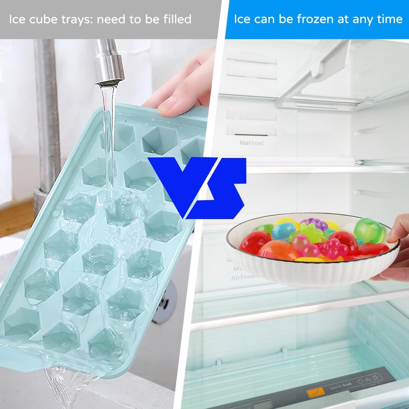 Reusable Ice Cube Tray, SilverChry Fruit Ice Cubes, Plastic, Reusable