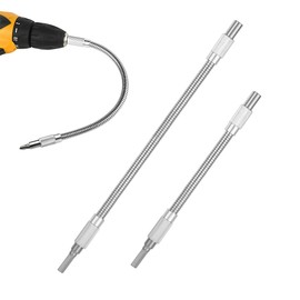 2 Stück Flexibel Welle Bithalter 20cm 30cm Flexibel Welle Verlängerung für Bohrmaschine und Schraubendreher 1/4 Zoll Hex-Shank Flexibler Bithalter Um Die Ecke Bohrerverlaengerung Standard