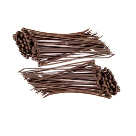 TERF® 100 Pcs Brown Cable Ties 100mm (4'') X 2.5mm Premium Nylon Zip Ties Wraps Secure Self Locking Mechanism Small Plastic Tie for Home Office Garden Garage Workshop and DIY