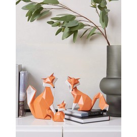 Amoy-Art Fox Ornament Gifts Aniaml Statue Sculpture Modern Figurine Decor Home Arts Table Centerpiece Crafts Polyresin 20cm