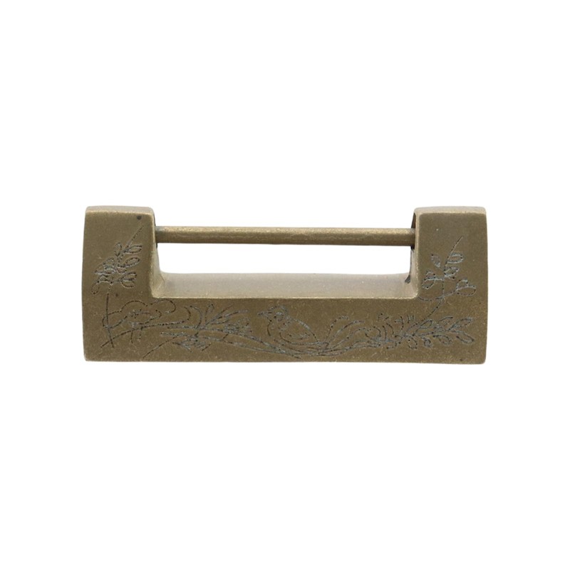 Coshar Antique Lock and Key Brass Chinese Style Padlock with