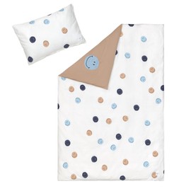 LÄSSIG Children's Bed Linen Set Organic Cotton GOTS Certified 2-Piece Bedding Set Smile Milky / Brown