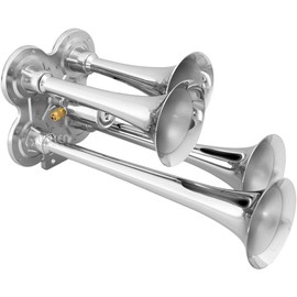 Vixen Horns Train Horn Kit for Trucks/Car/Semi. Complete Onboard System- 150psi Air Compressor, 1.5 Gallon Tank, 4 Trumpets. Super Loud dB. Fits Vehicles Like Pickup/Jeep/RV/SUV 12v VXO8530/4114