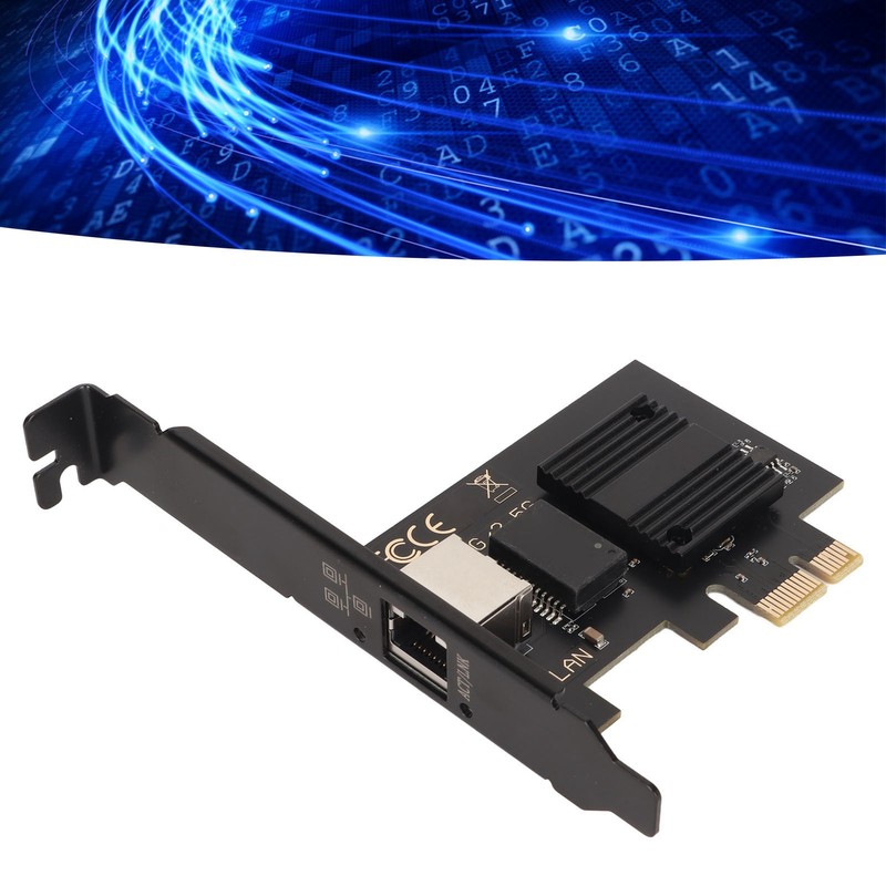 PCIe Network Card 10/100/1000/2500Mbps Gold Plated Pin Aluminium Alloy Gigabit