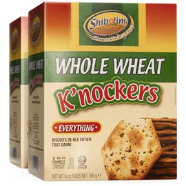 Shibolim Whole Wheat Crackers with Everything Seasoning, 6oz (2 Pack) Whole Grain | Low Sodium | Crisp & Delicious | Great Mouth Feel | Certified Kosher