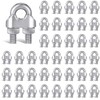 40 PCS 1/4" Stainless Steel Wires Ropes Cable Clip Clamps