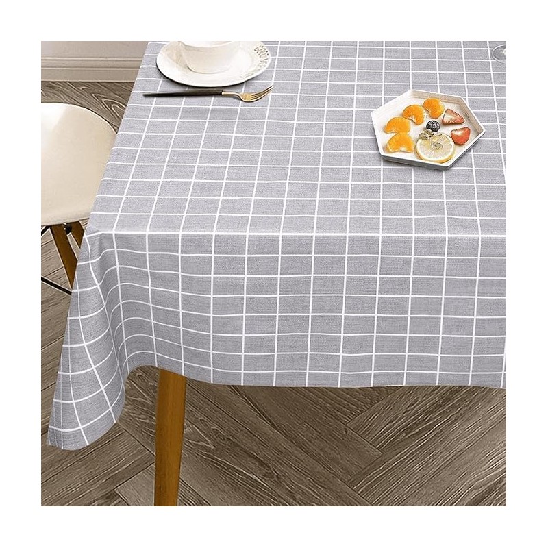 140x220cm Rectangle Checkered Table Cloth - Waterproof, Oil Proof, Spill