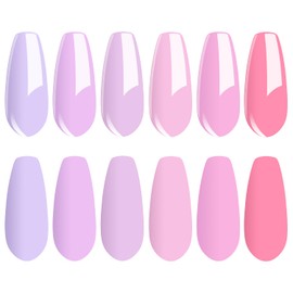 Vishine Gel Nail Polish Set 6 Colors Lilac Lavender Pink Gel Polish Kit Lavender Violets Gel Nail Polish Spring Gel Nail Polish Soak off Uv LED Gel Manicure DIY Nail Home Gift for Women 8ml